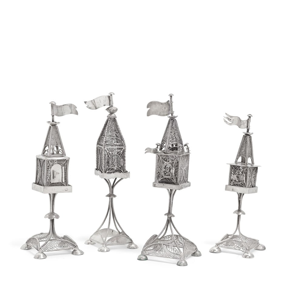 Judaica: Four silver spice towers (4) (1 of 1)