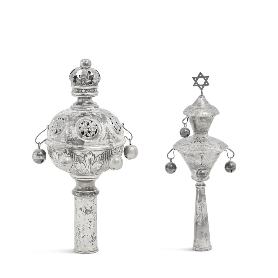 An Austro-Hungarian silver torah finial Vienna, pre 1922 3rd standard mark together with an elec... (1 of 2)