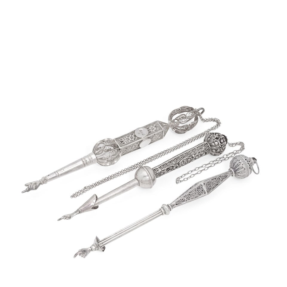Judaica: Three silver yad / torah pointers (3) (1 of 2)