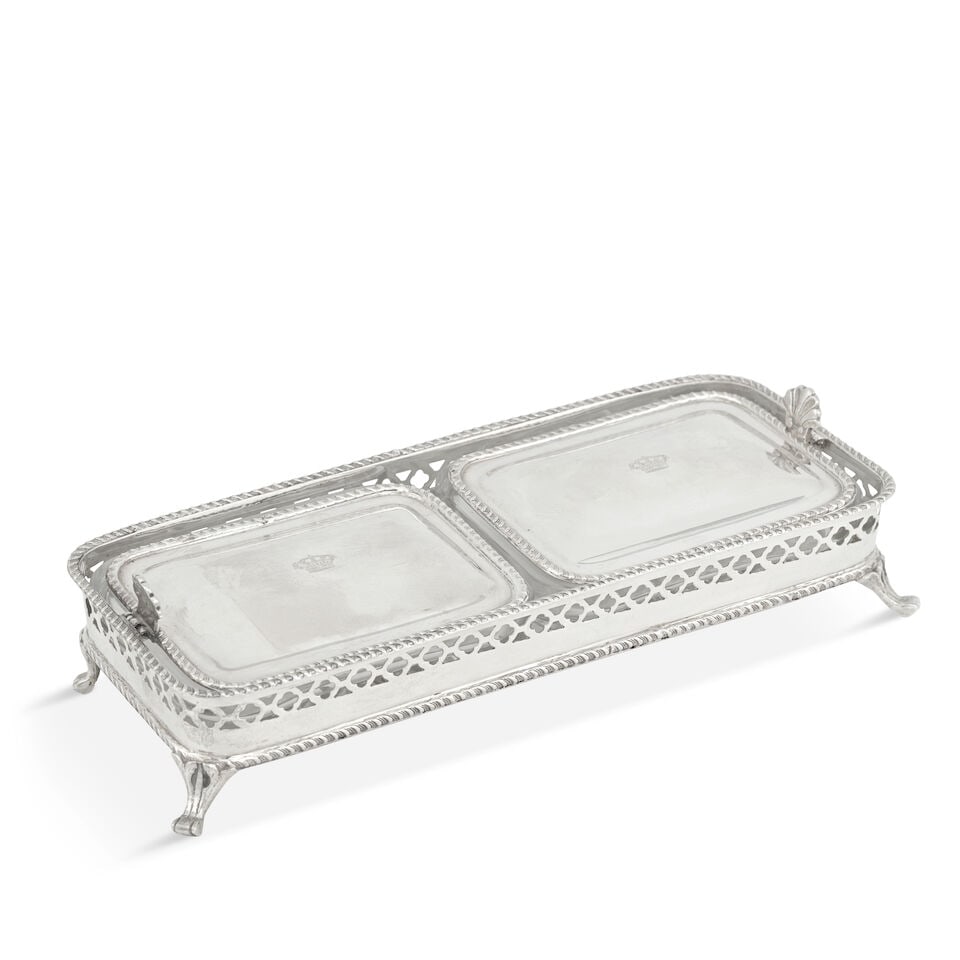 A silver serving tray with Spanish post 1934 .915 mark, and another mark (1 of 1)