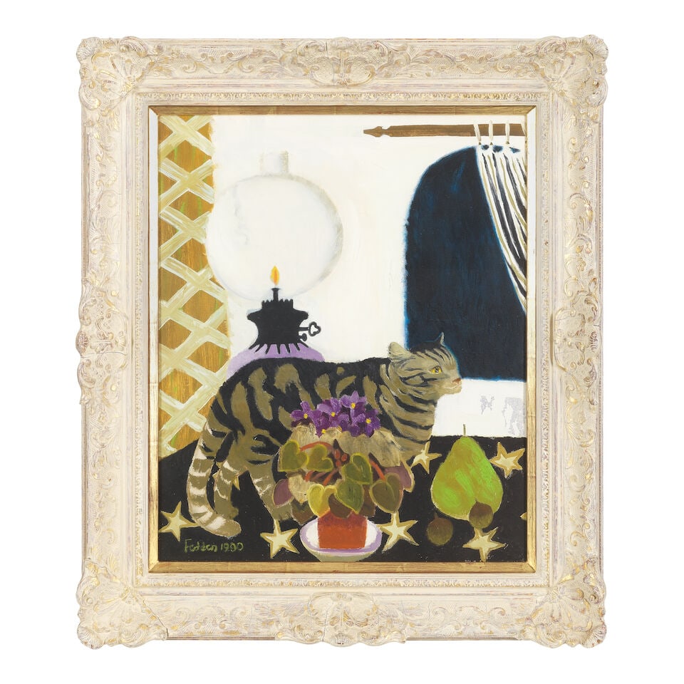 Mary Fedden R.A. (British, 1915-2012) Tabby by Lamplight - 2