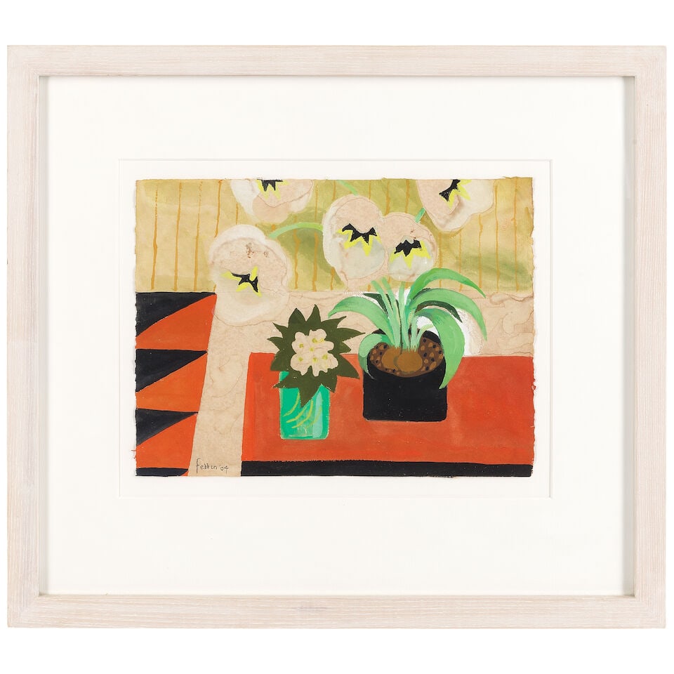 Mary Fedden R.A. (British, 1915-2012) White Flowers - 2