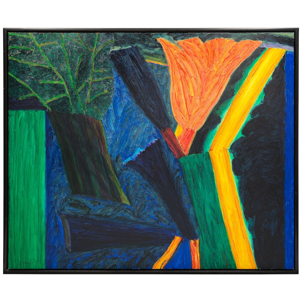 William Crozier H.R.H.A. (Irish, 1930-2011) The Plant Room (Painted in 1998) - 2