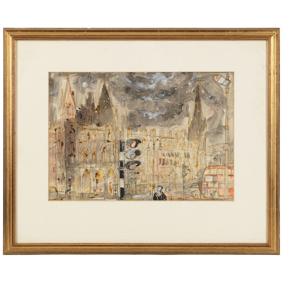 John Minton (British, 1917-1957) St Pancras Exterior (together with a selection of publication p... - 2