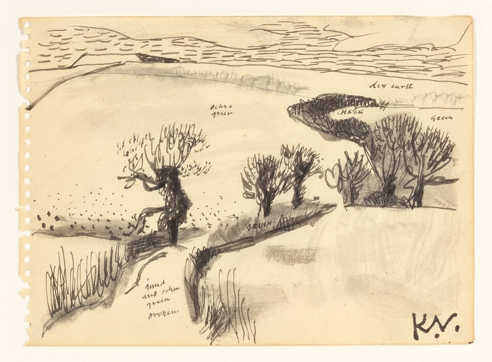 Keith Vaughan (British, 1912-1977) Two Views of A Country Lane 12.5 x 17.5cm (4 15/16 x 6 7/8in)... - 3