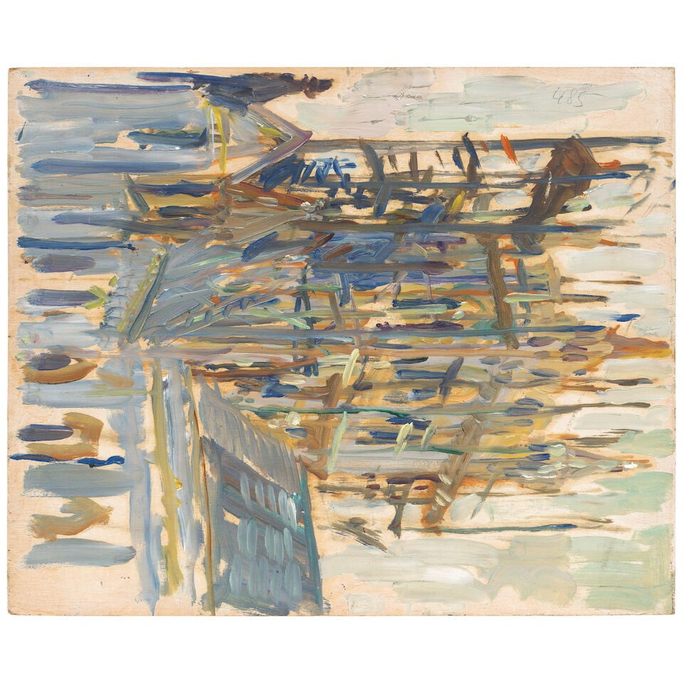 Peter Lanyon (British, 1918-1964) Untitled (Trees and Canal, Belgium) (unframed)Painted in 1937 ... - 2