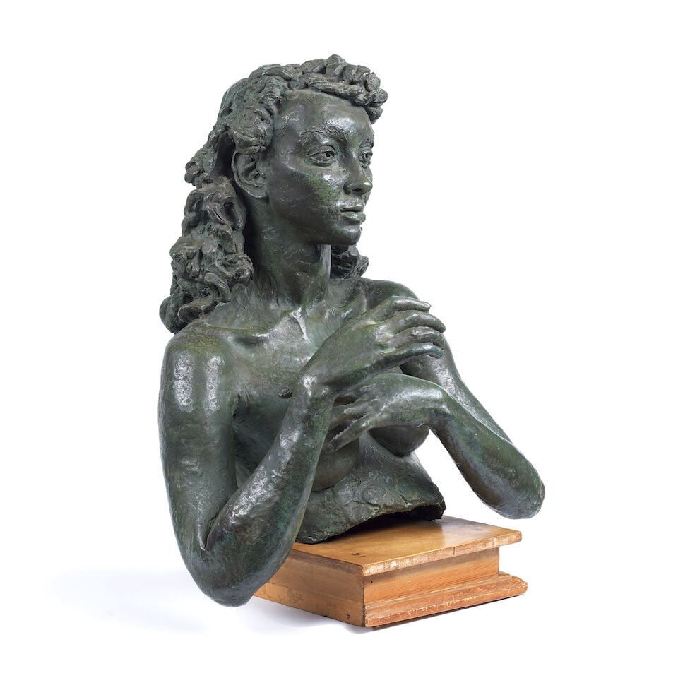 Sir Jacob Epstein (British, 1880-1959) First Portrait of Deirdre (with arms) 62cm (24 7/16in) hi... - 2