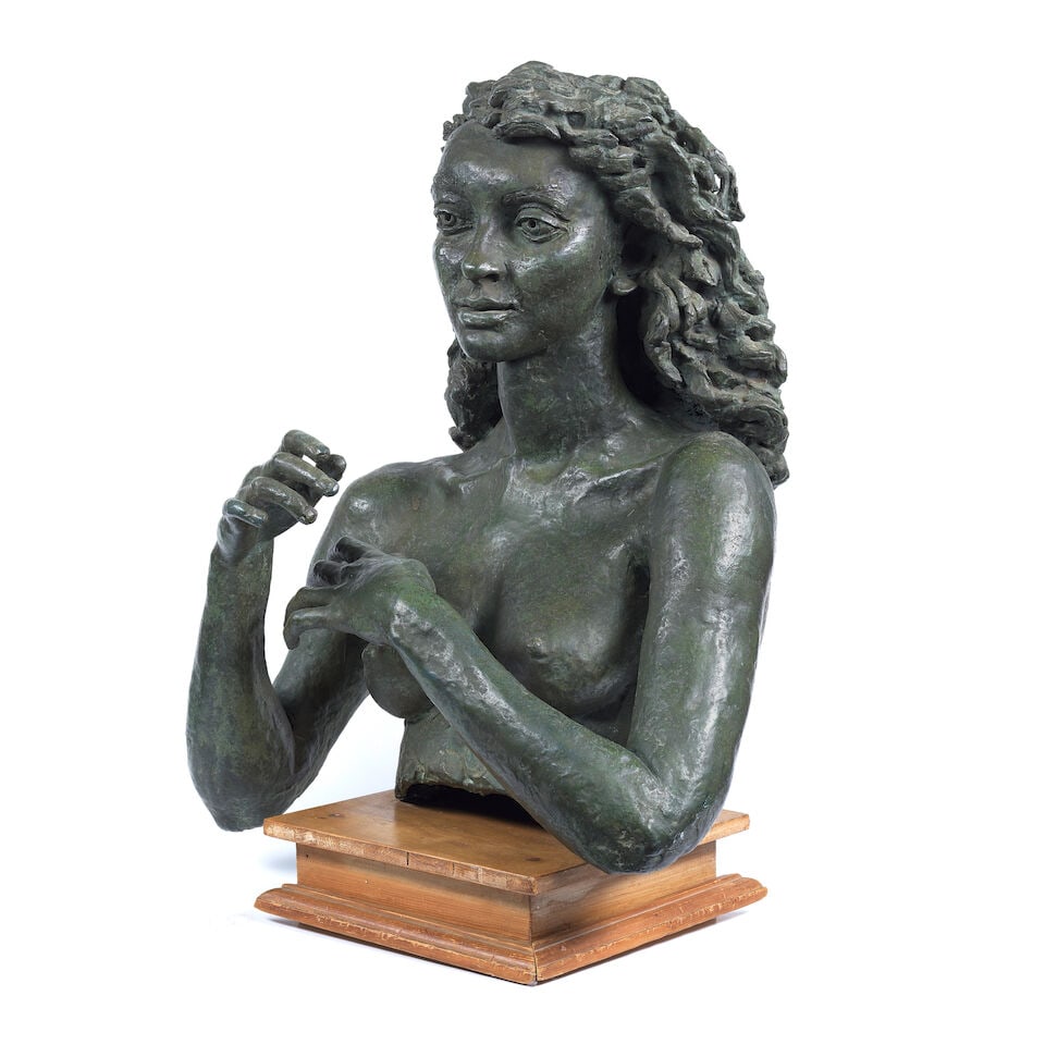 Sir Jacob Epstein (British, 1880-1959) First Portrait of Deirdre (with arms) 62cm (24 7/16in) hi... - 3