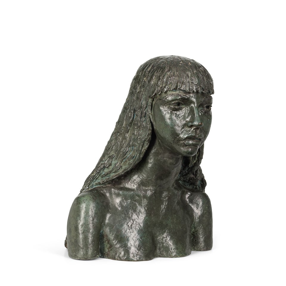 Sir Jacob Epstein (British, 1880-1959) First Portrait of Esther (with Long Hair) 47cm (18 1/2in)... - 3