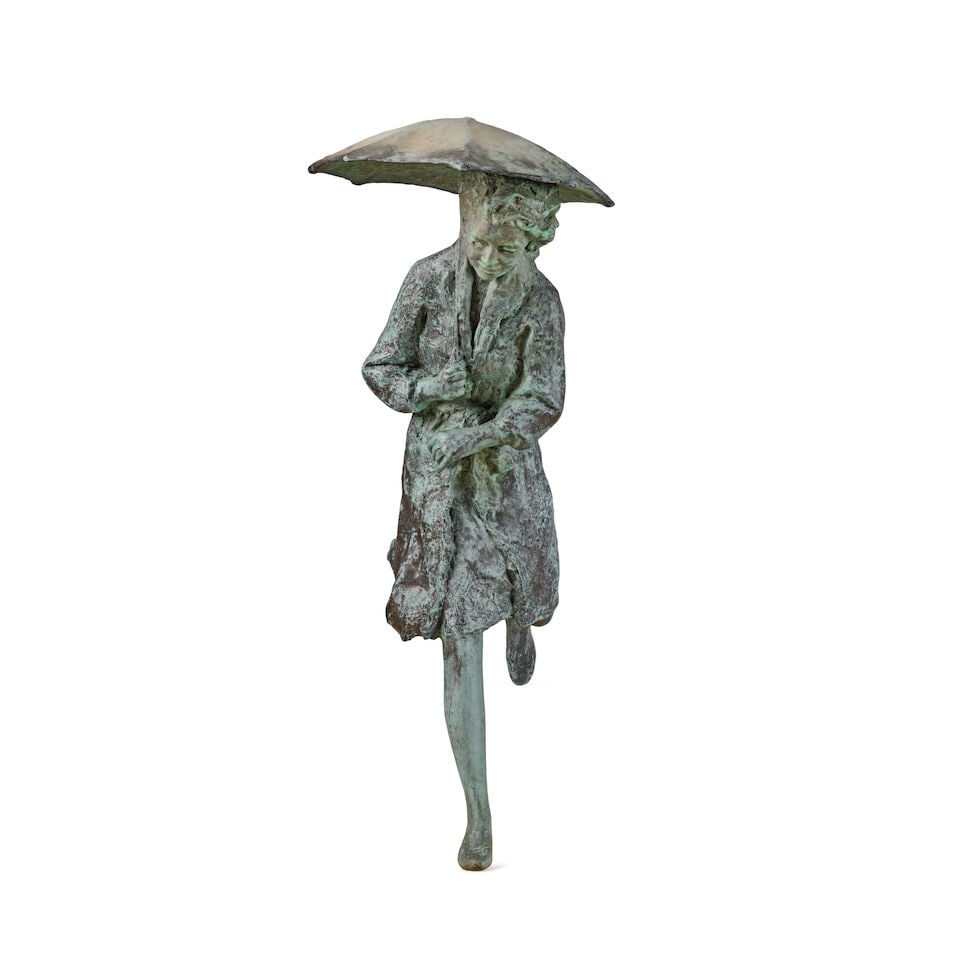 Sydney Harpley R.A. (British, 1927-1992) Girl in the Rain 163cm (64 3/16) high excluding base - 2