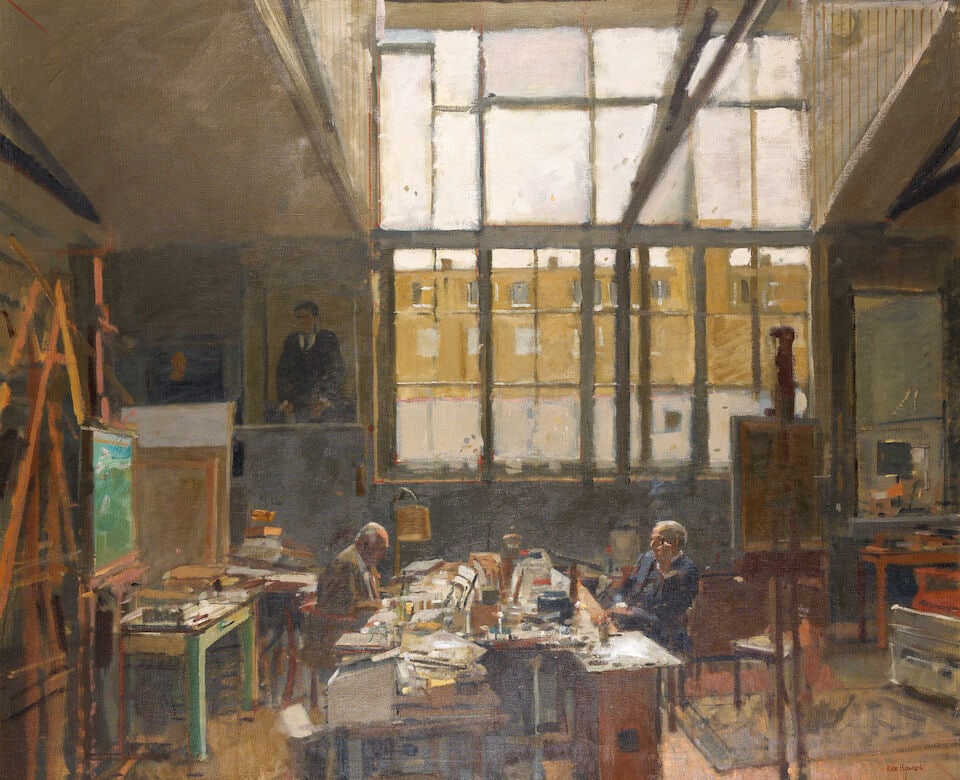 Ken Howard R.A. (British, 1932-2022) Robert Buhler and Bill Michael at 3 Avenue Studios - 2