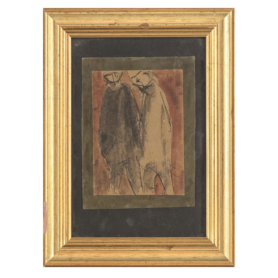 Derek Jarman (British, 1942-1993) Two Men (together with a further watercolour and ball-point pe... - 3