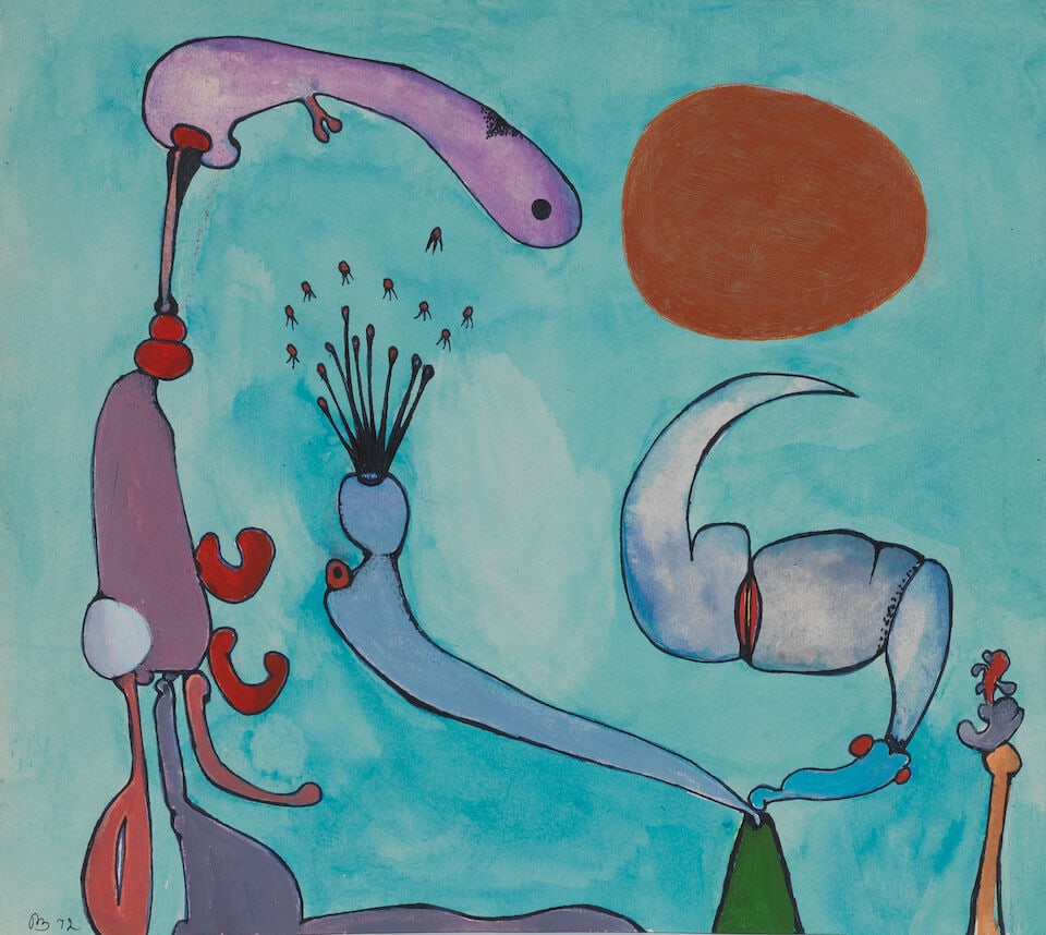 Desmond Morris (British, 1928-2026) Untitled (unframed) (with a further felt tip pen drawing, on... - 2