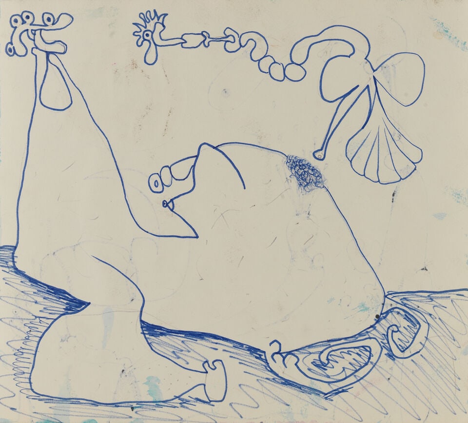 Desmond Morris (British, 1928-2026) Untitled (unframed) (with a further felt tip pen drawing, on... - 3