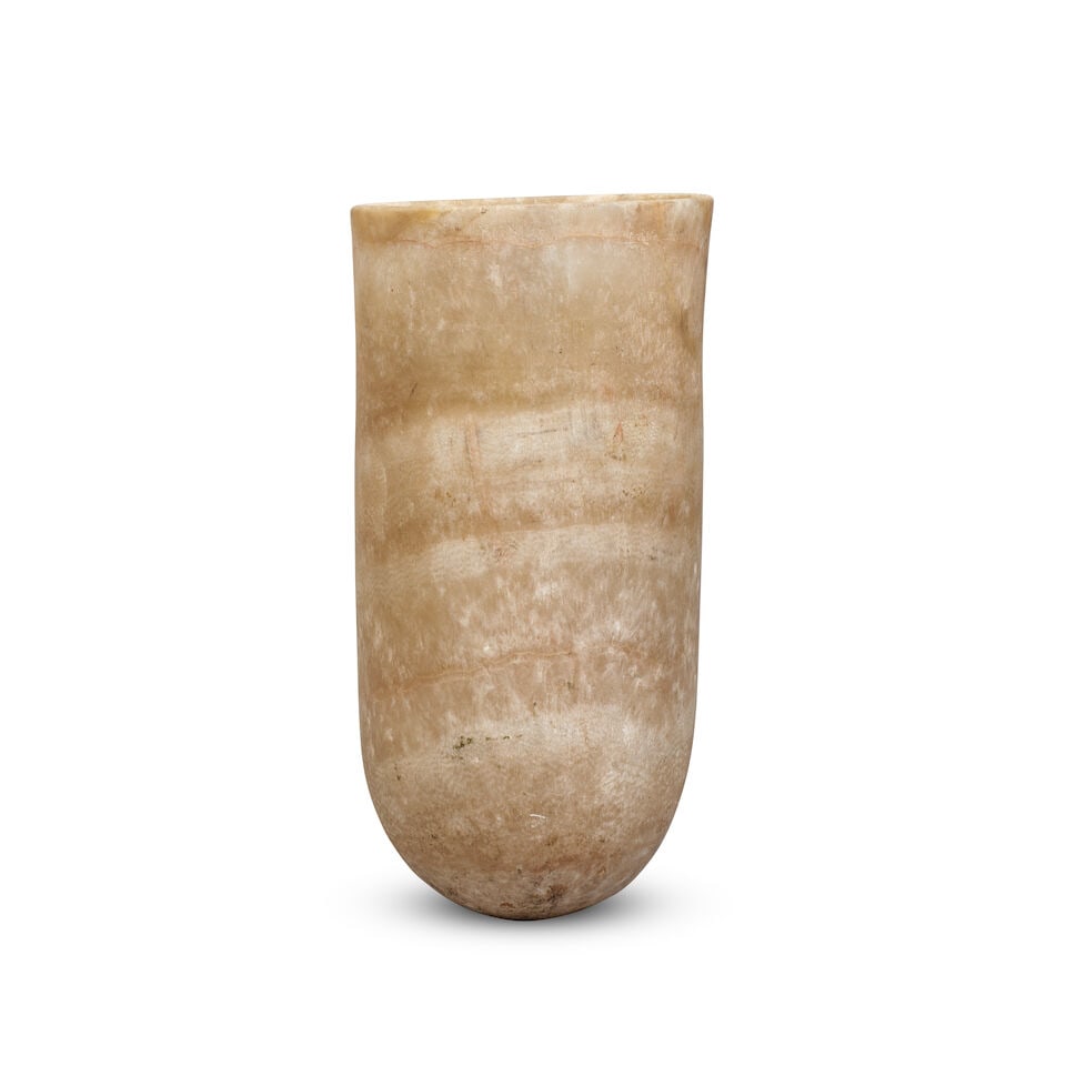 An Egyptian tall cylindrical alabaster vessel - 2