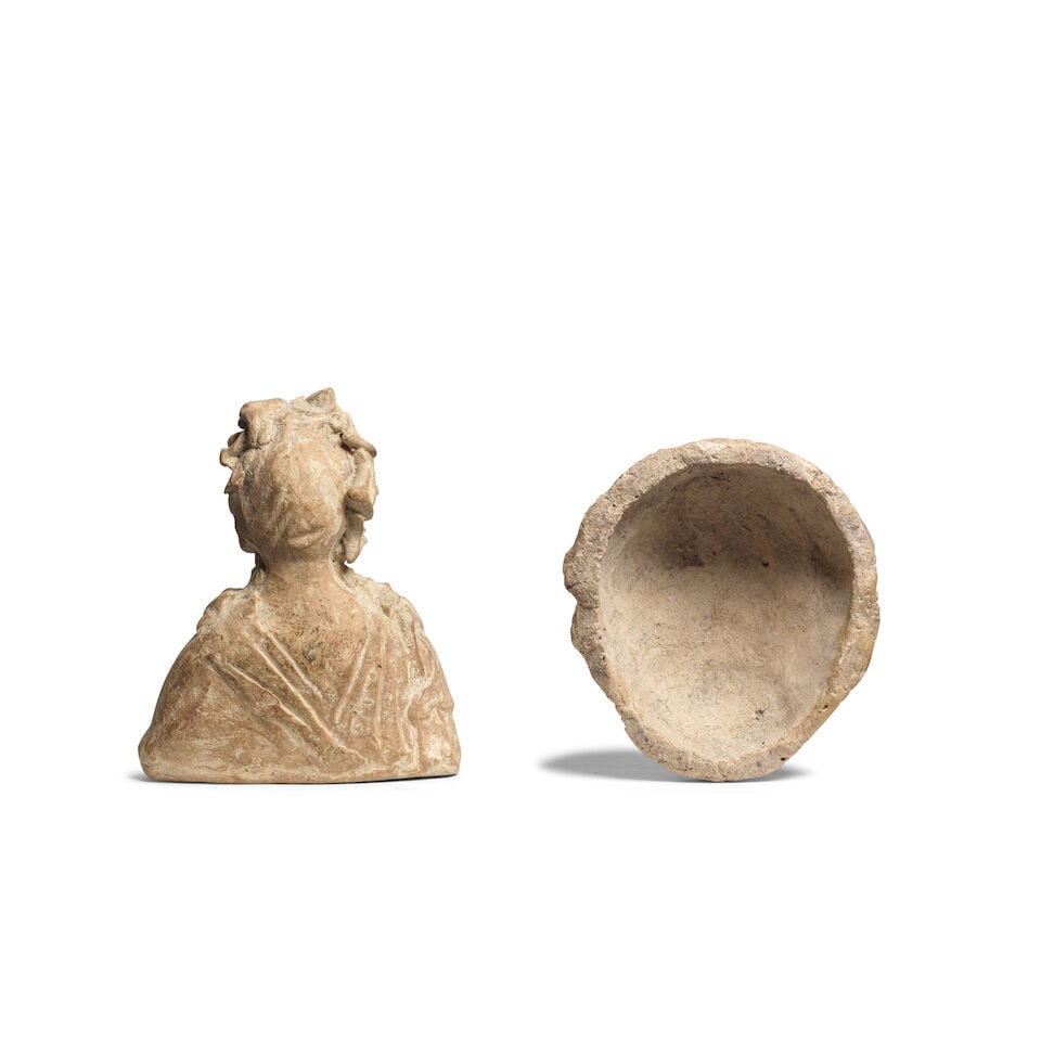 A Hellenistic terracotta female bust and a Hellenistic terracotta mask of a bearded man 2 - 2