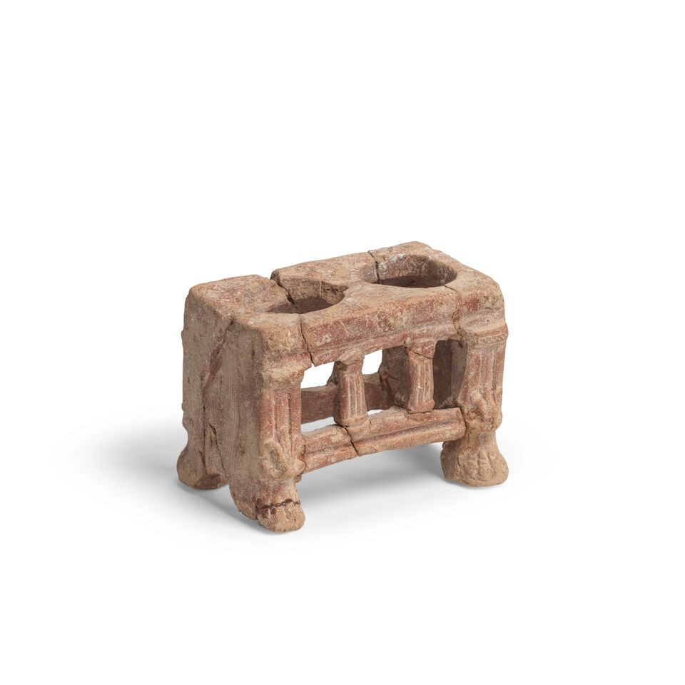 A Roman openwork red glazed terracotta stand - 2