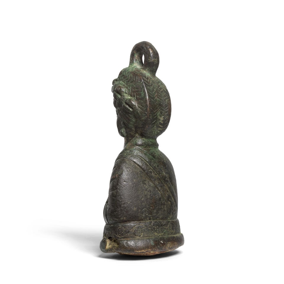 A Byzantine bronze lead-filled steelyard weight of an Empress - 2