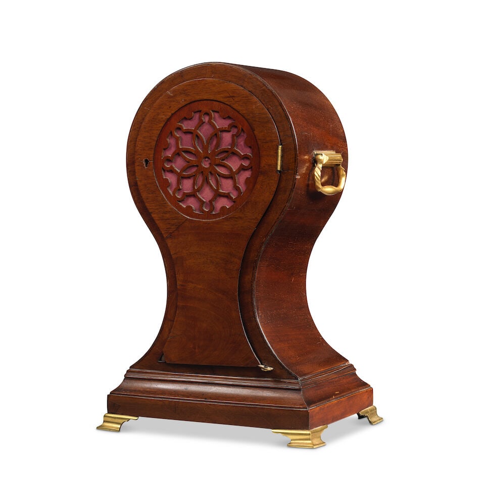 A late 18th century mahogany veneered balloon table clock Richard Chater, London - 2