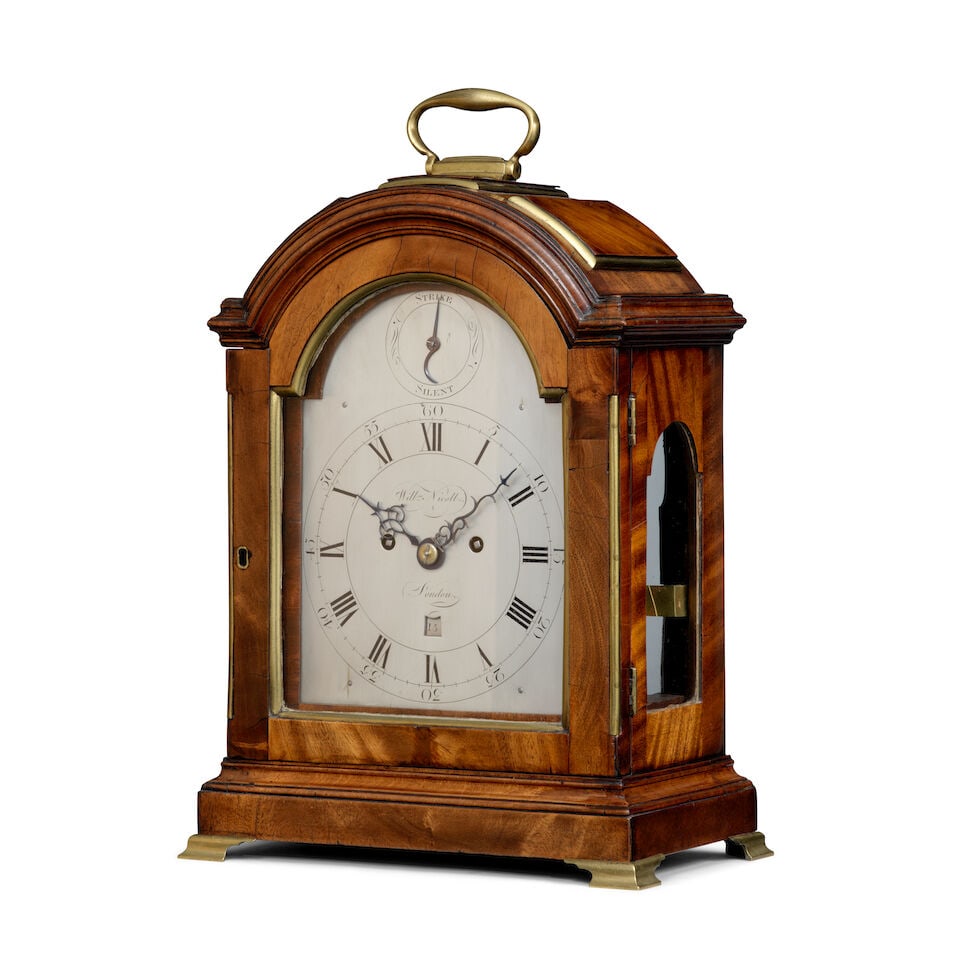 A late 18th century mahogany three pad striking table clock William Nicoll, London - 2