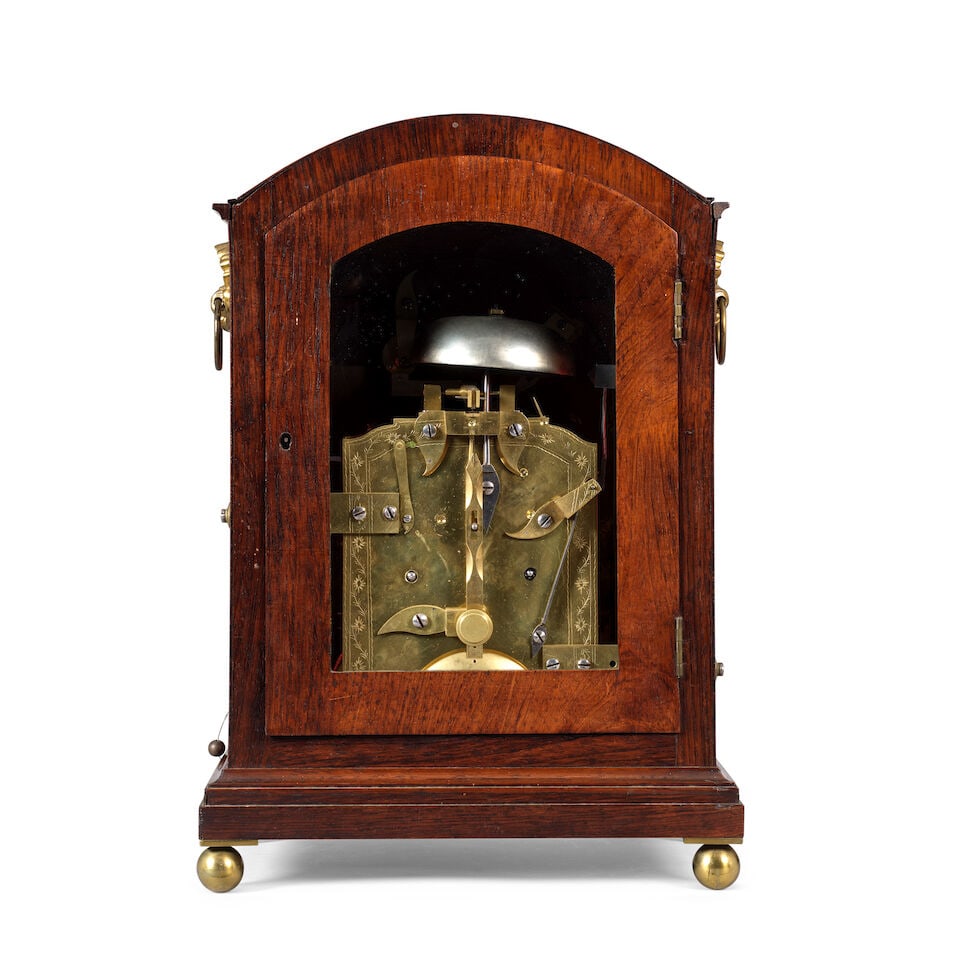A good early 19th century mahogany and brass inlay striking table clock Dwerrihouse and Carter, ... - 2