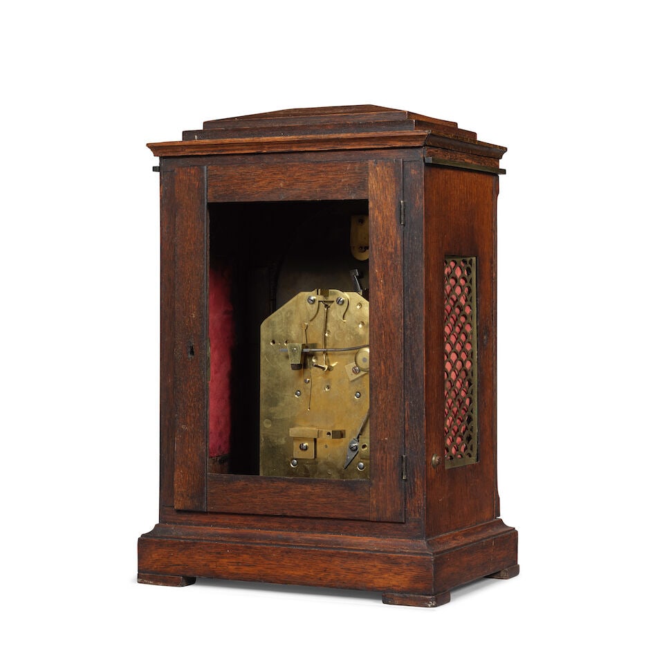 A late 19th century mahogany table clock John Moore & Sons, Clerkenwell, London number 11151 - 2