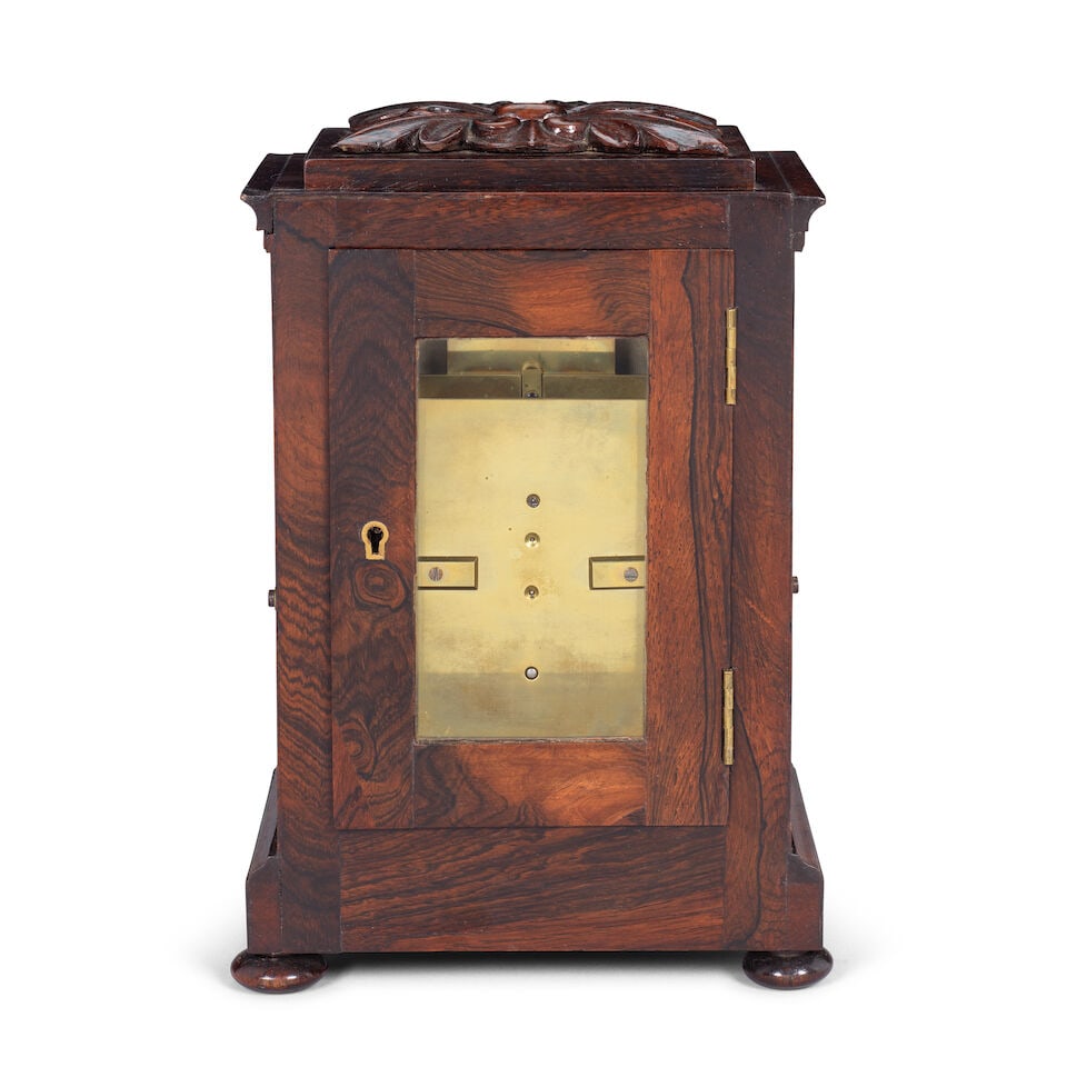 A rare first half of the 19th century rosewood library clock timepiece John Todd, Glasgow, 'Deta... - 2