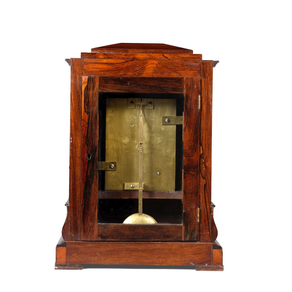 A late 19th century giant mahogany single train library timepiece clock James Murray, Royal Exch... - 2