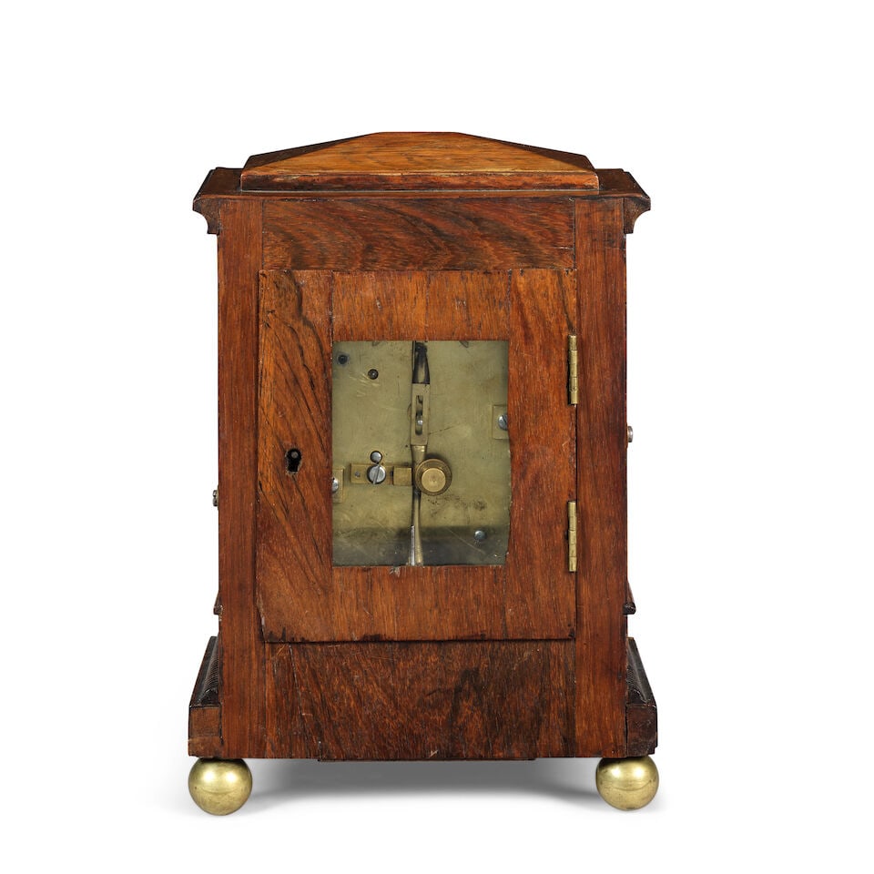 A late 19th century mahogany library clock timepiece Allport, Knightsbridge - 2