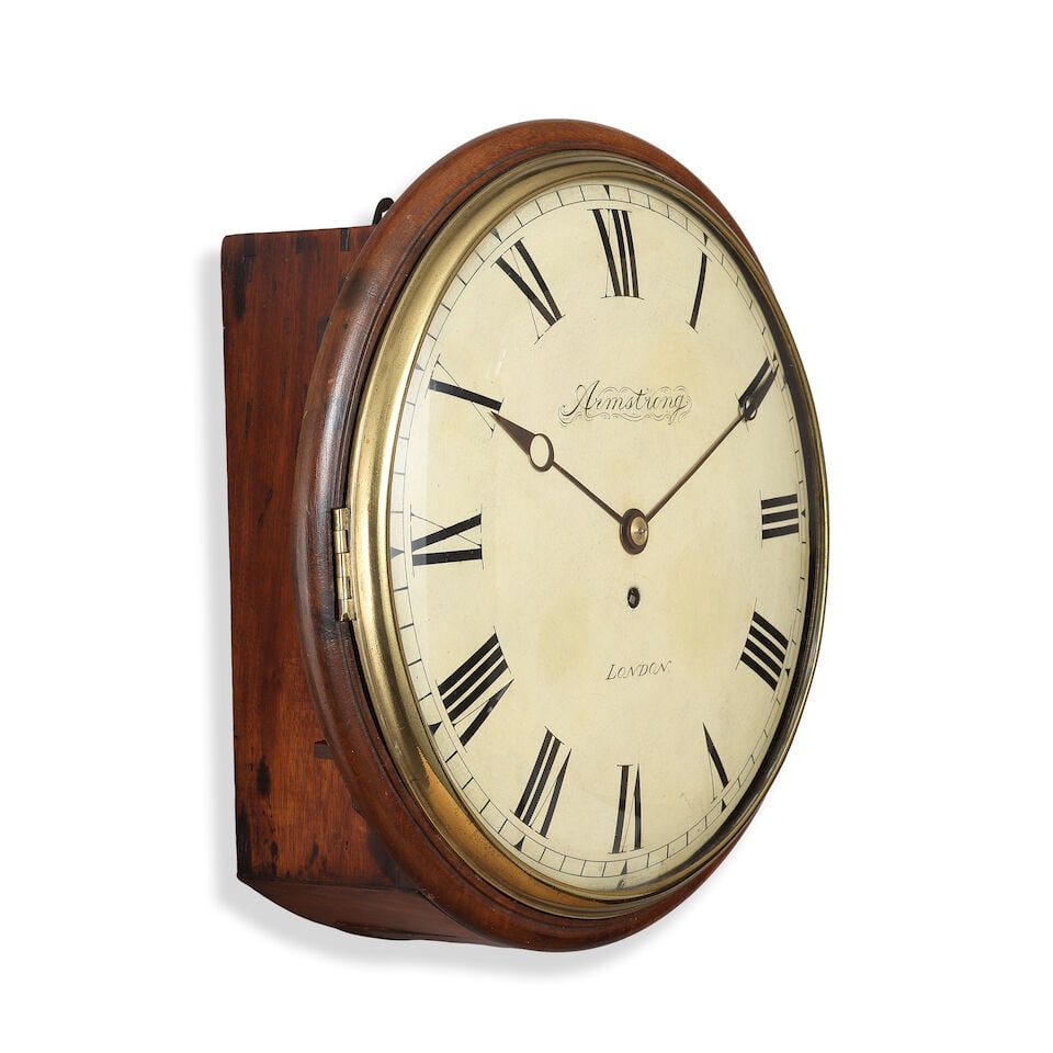 A 19th century mahogany wall timepiece clock with repainted dial Armstrong, London - 2