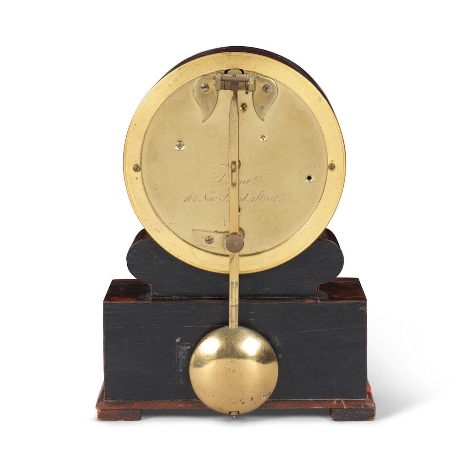 A mid 19th century red tortoiseshell veneered drum timepiece Payne, 163 New Bond Street - 2