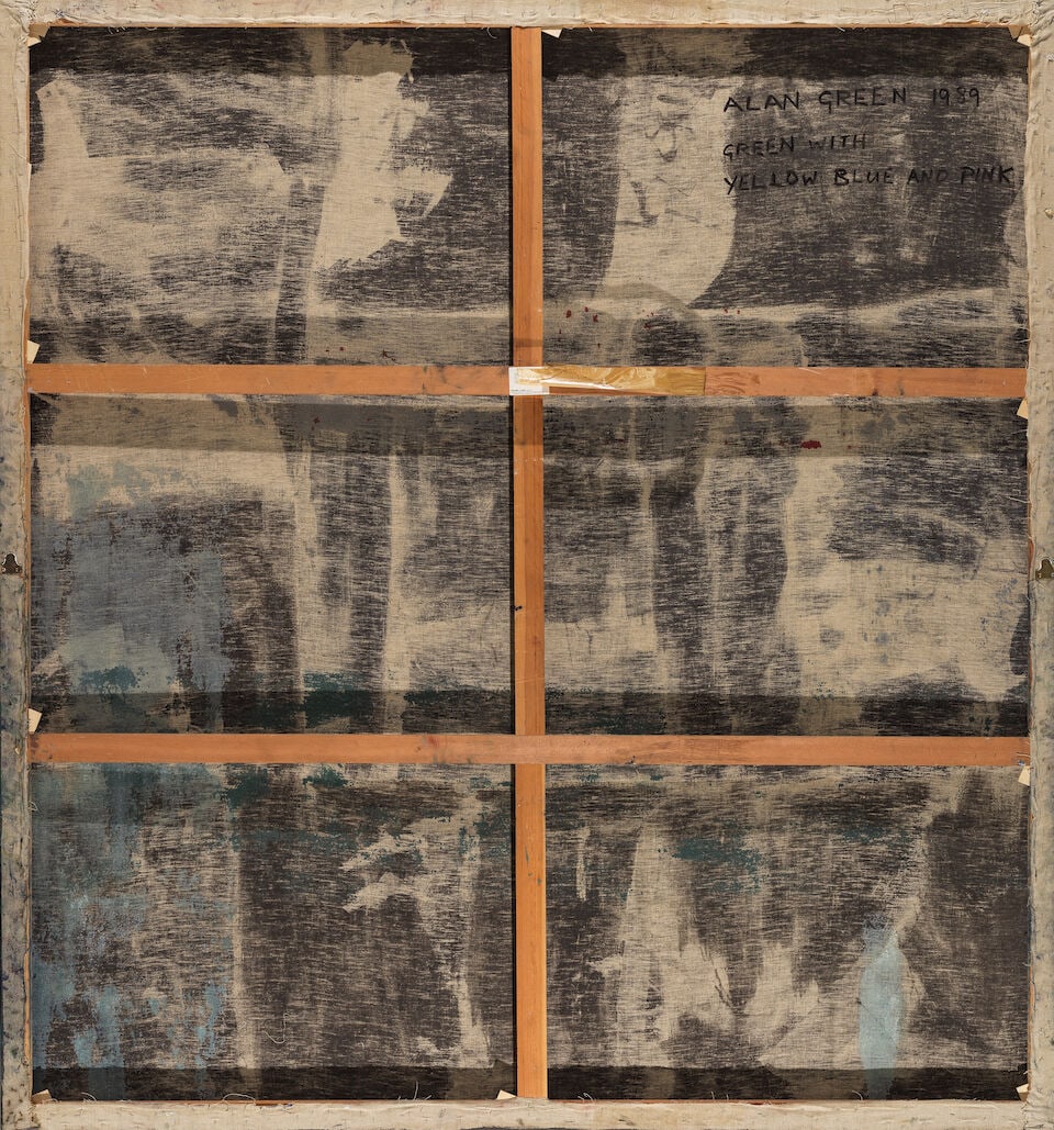ALAN GREEN (1932-2003) Green with Yellow Blue and Pink 1989 - 2