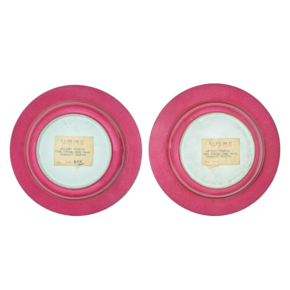 A FINE PAIR OF FAMILLE ROSE RUBY-BACK SEMI-EGGSHELL 'LADY AND BOYS' DISHES Yongzheng (2) - 2