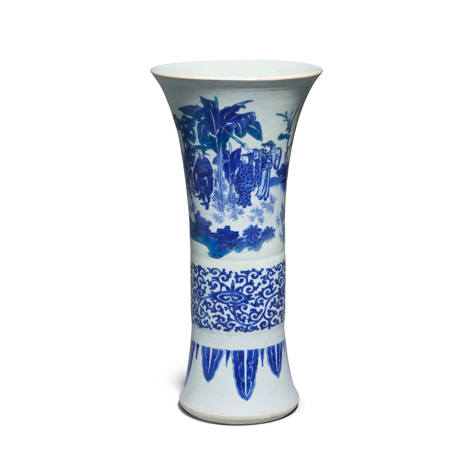 A BLUE AND WHITE SLEEVE VASE Chongzhen - 2