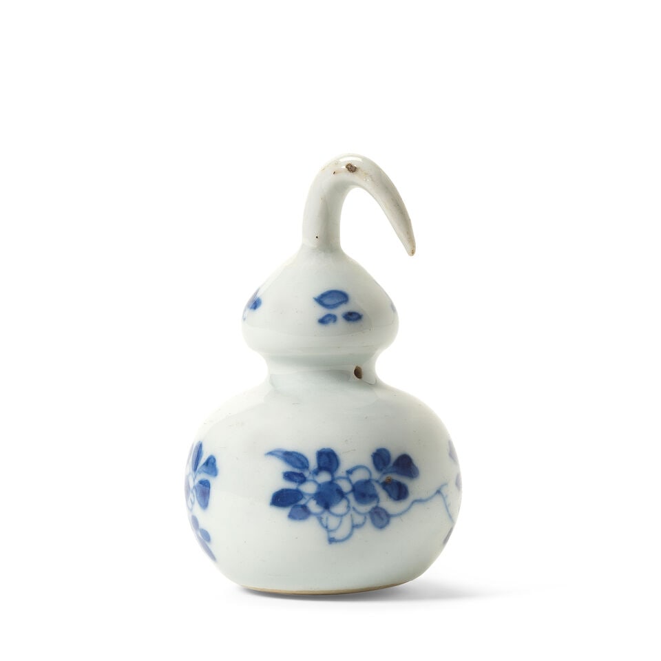 A RARE BLUE AND WHITE 'DOUBLE GOURD' WEIGHT Kangxi - 2