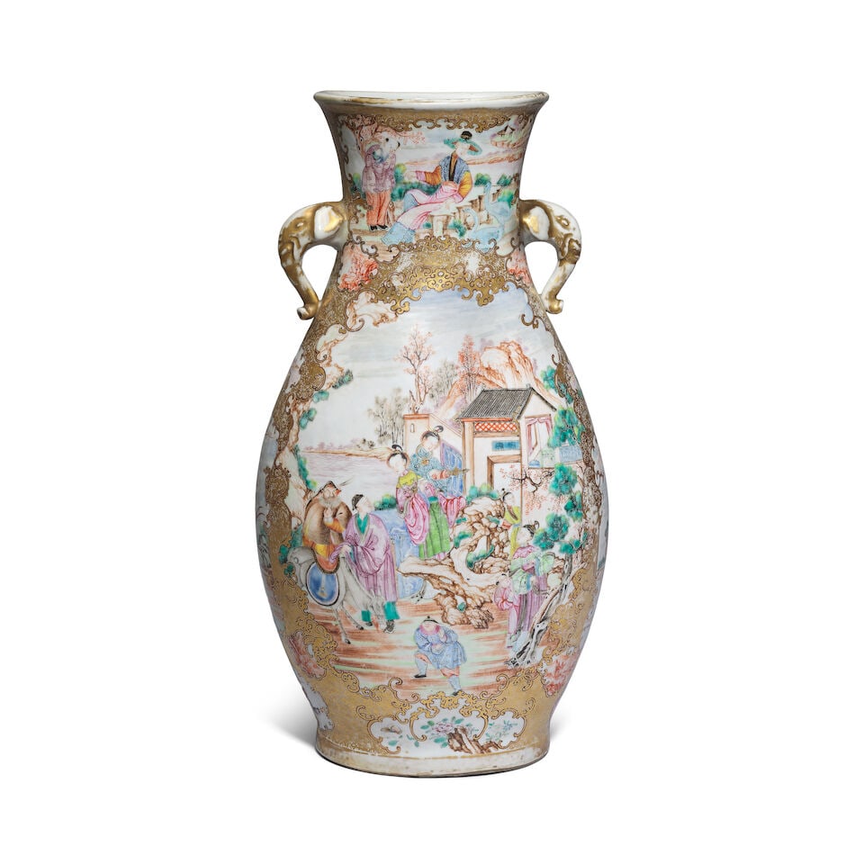 A FINE GILT-DECORATED 'MANDARIN PALETTE' VASE Qianlong (2) - 3