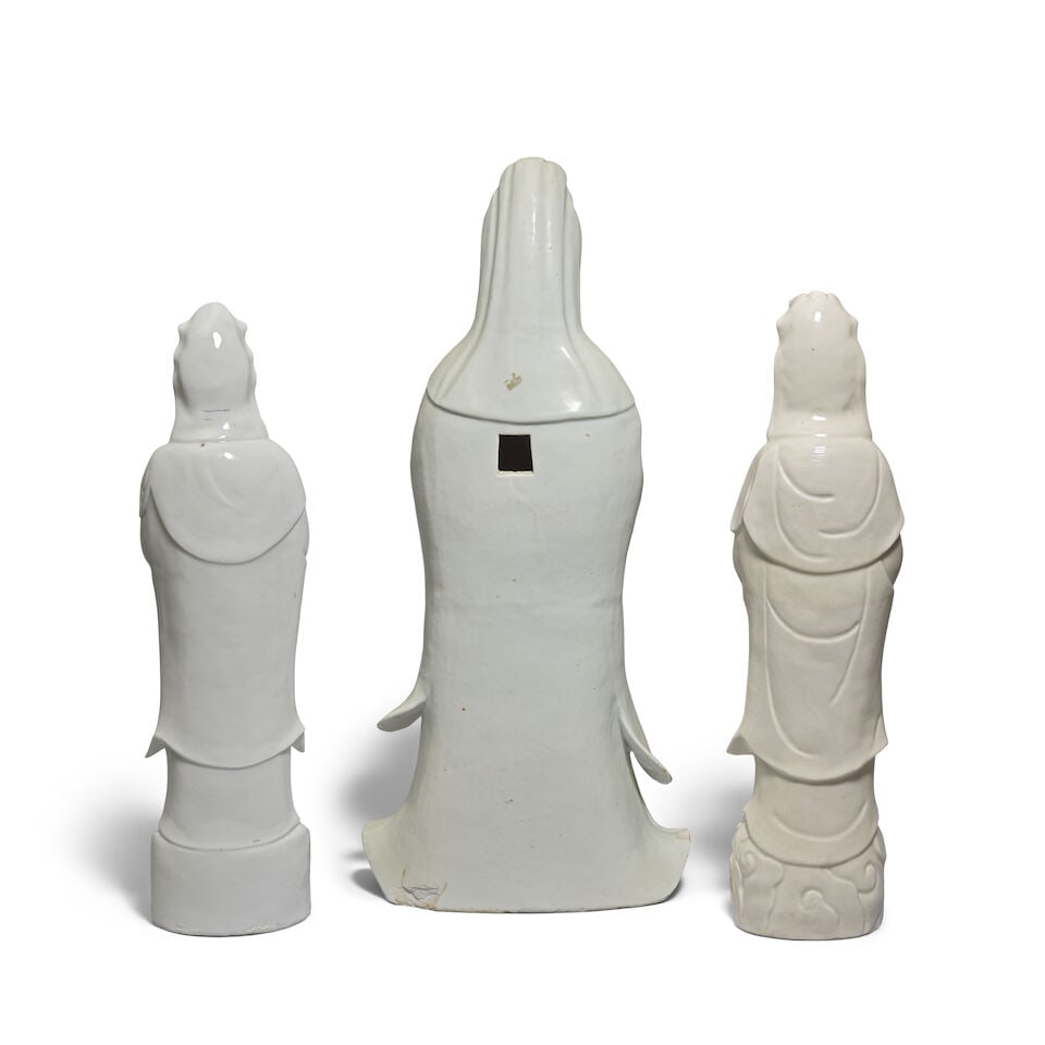 THREE LARGE BLANC-DE-CHINE FIGURES OF GUANYIN 17th/18th century (3) - 2