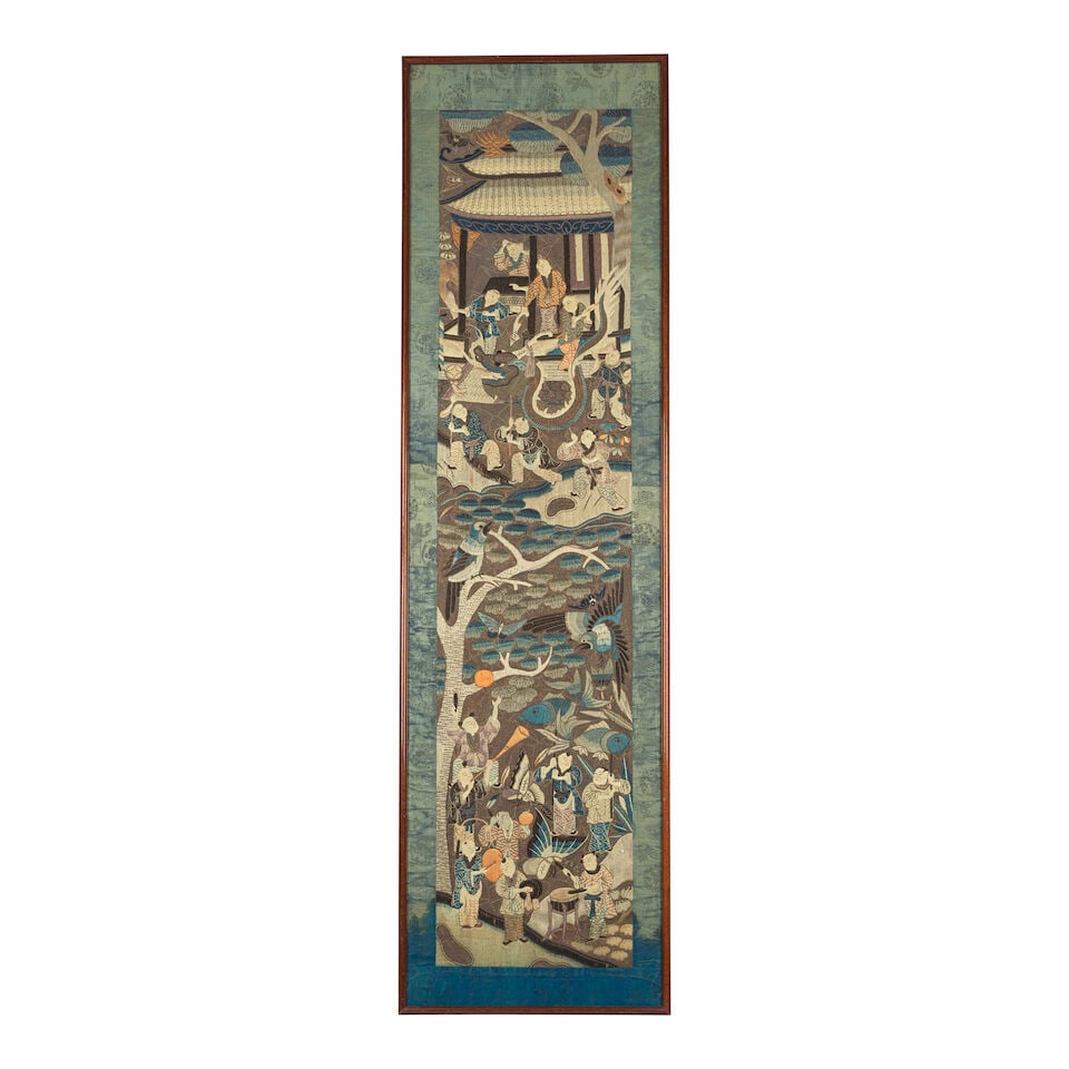 A PAIR OF EMBROIDERED 'HUNDRED BOYS' PANELS Late Qing Dynasty - 2