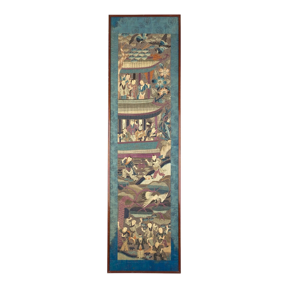 A PAIR OF EMBROIDERED 'HUNDRED BOYS' PANELS Late Qing Dynasty - 3