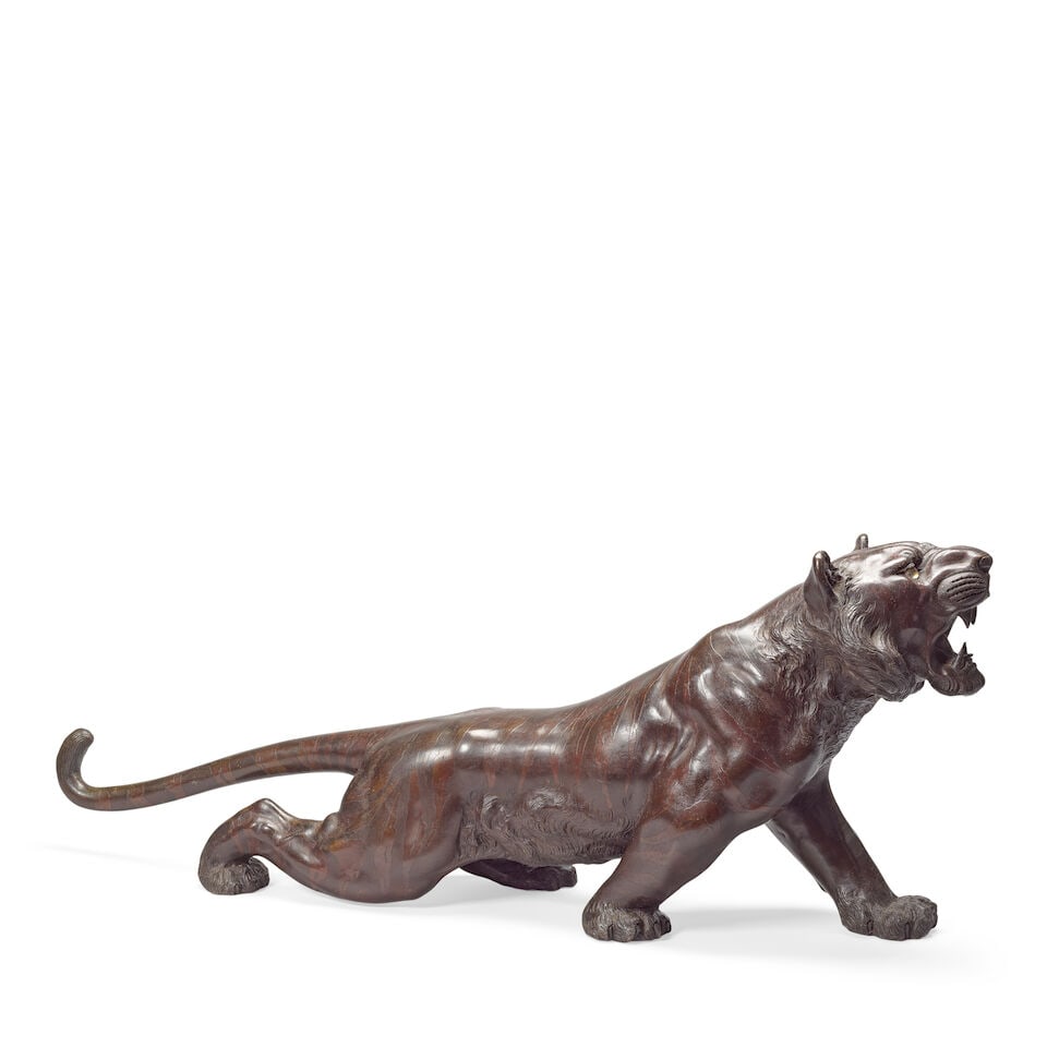 A LARGE BRONZE TIGER By Seiko, Meiji period - 3