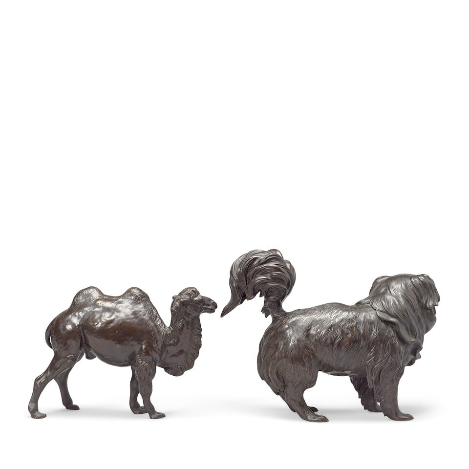 A BRONZE CAMEL AND A BRONZE PEKINGESE DOG Meiji period (2) - 3