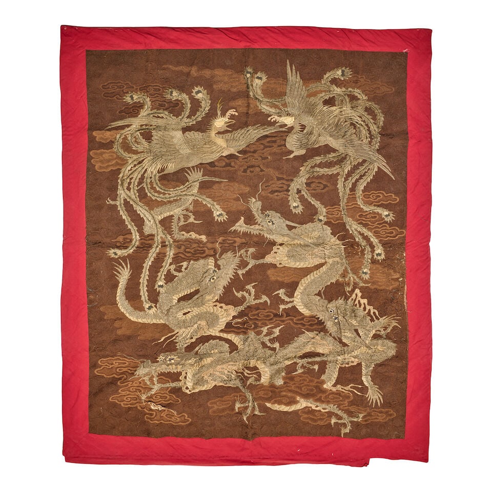 THREE EMBROIDERED TEXTILE PANELS Meiji period (3) - 5