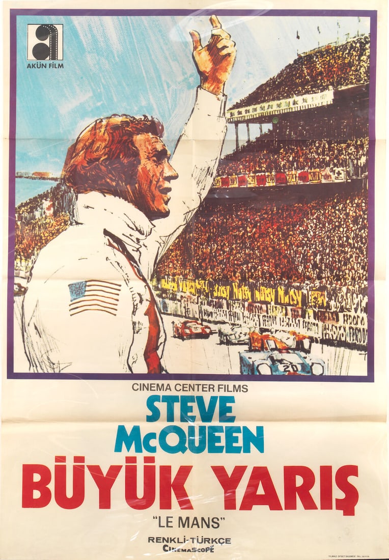 A Steve McQueen 'Le Mans' film poster, Turkish edition, (1 of 1)