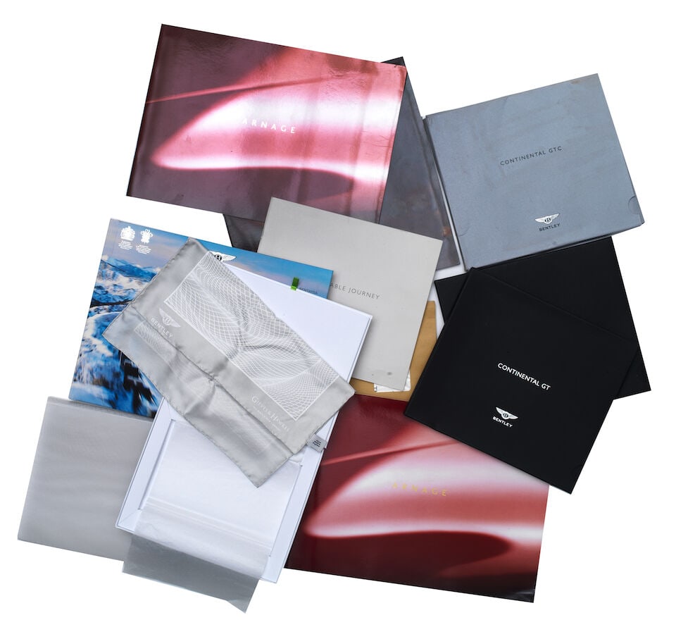 Three brochure sets for modern Bentley Continental models, and other modern Bentley sales litera...: Three brochure sets for modern Bentley Continental models, and other modern Bentley sales literature, comprising 2004-06 Continental Flying Spur four-brochure set; 2003-05 Continental GT three-brochur