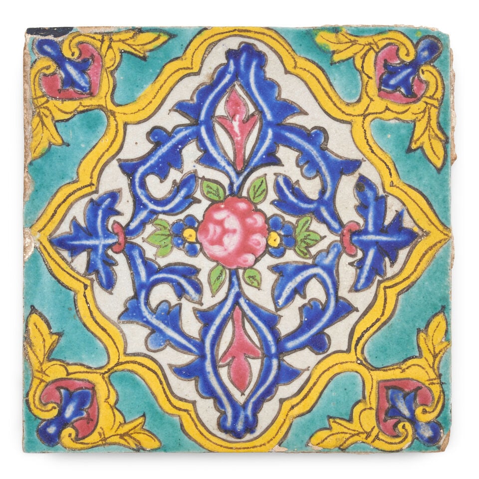 Twelve Uzbek Tiles Uzbekistan Approximately 8 in. x 8 in. each - 3