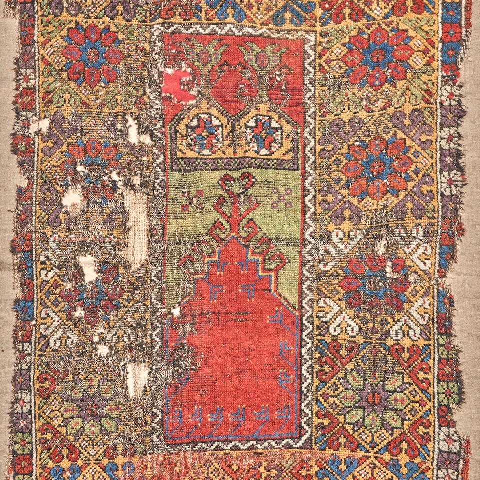 Mudjar Prayer Rug Fragment Anatolia 3 ft. 10 in. x 5 ft. 7 in. - 3