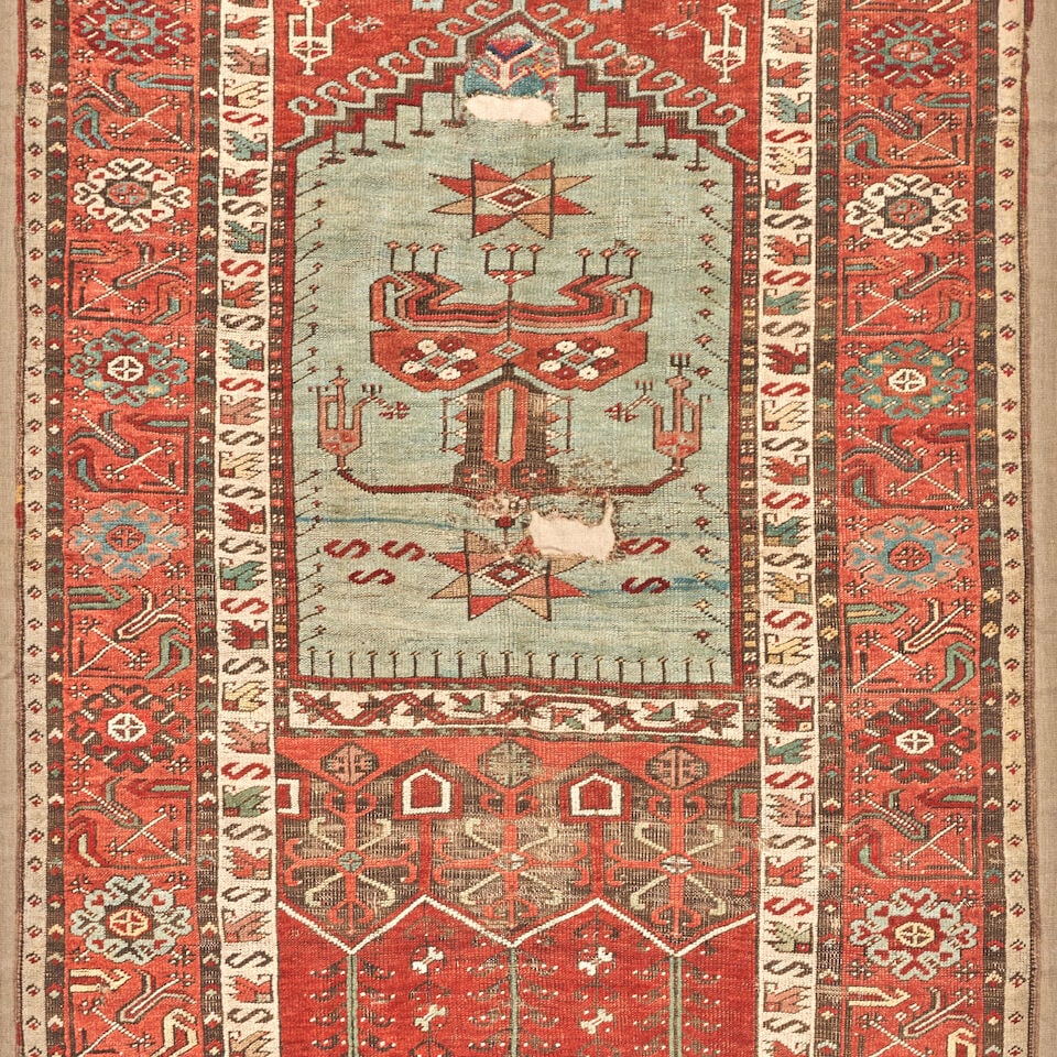 Ladik Prayer Rug Fragment Anatolia 4 ft. 5 in. x 7 ft. - 3