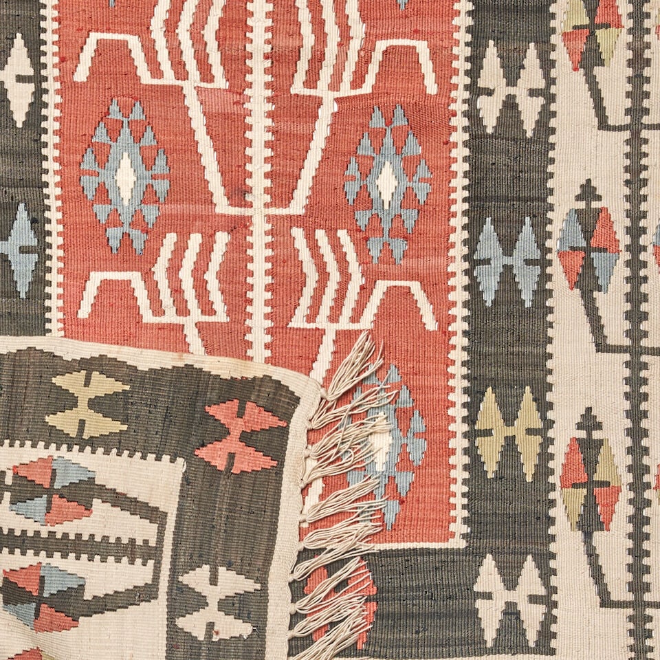 Silk Prayer Kilim Anatolia 2 ft. 9 in. x 4 ft. 6 in. - 2