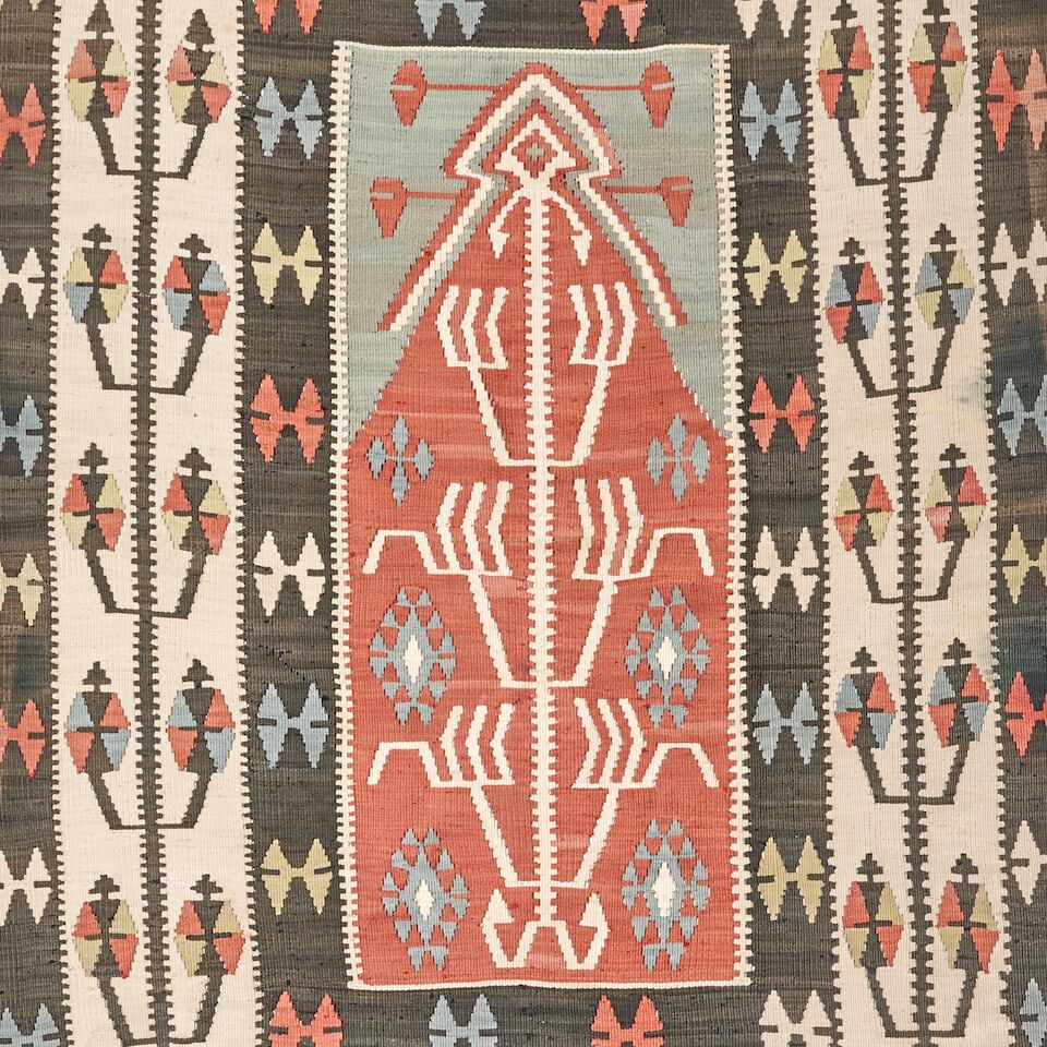 Silk Prayer Kilim Anatolia 2 ft. 9 in. x 4 ft. 6 in. - 3