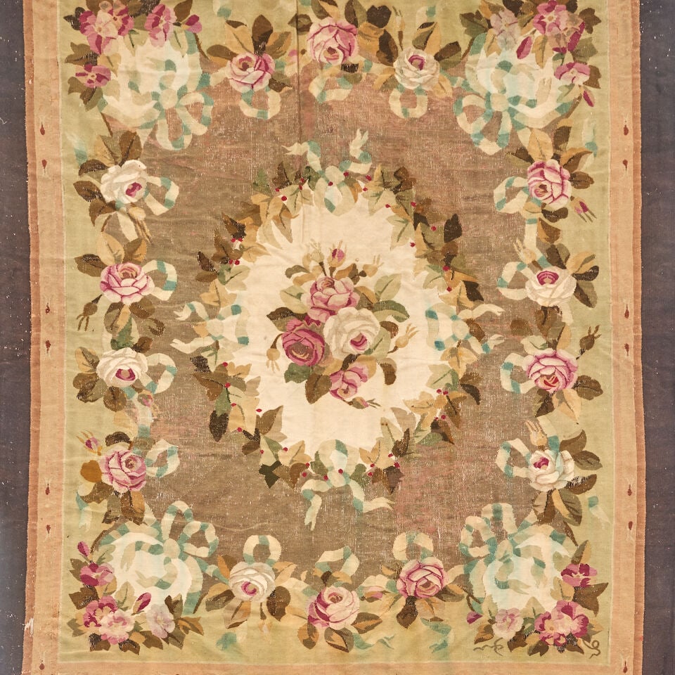 French Aubusson Carpet France 7 ft. 4 in. x 8 ft. 8 in. - 3
